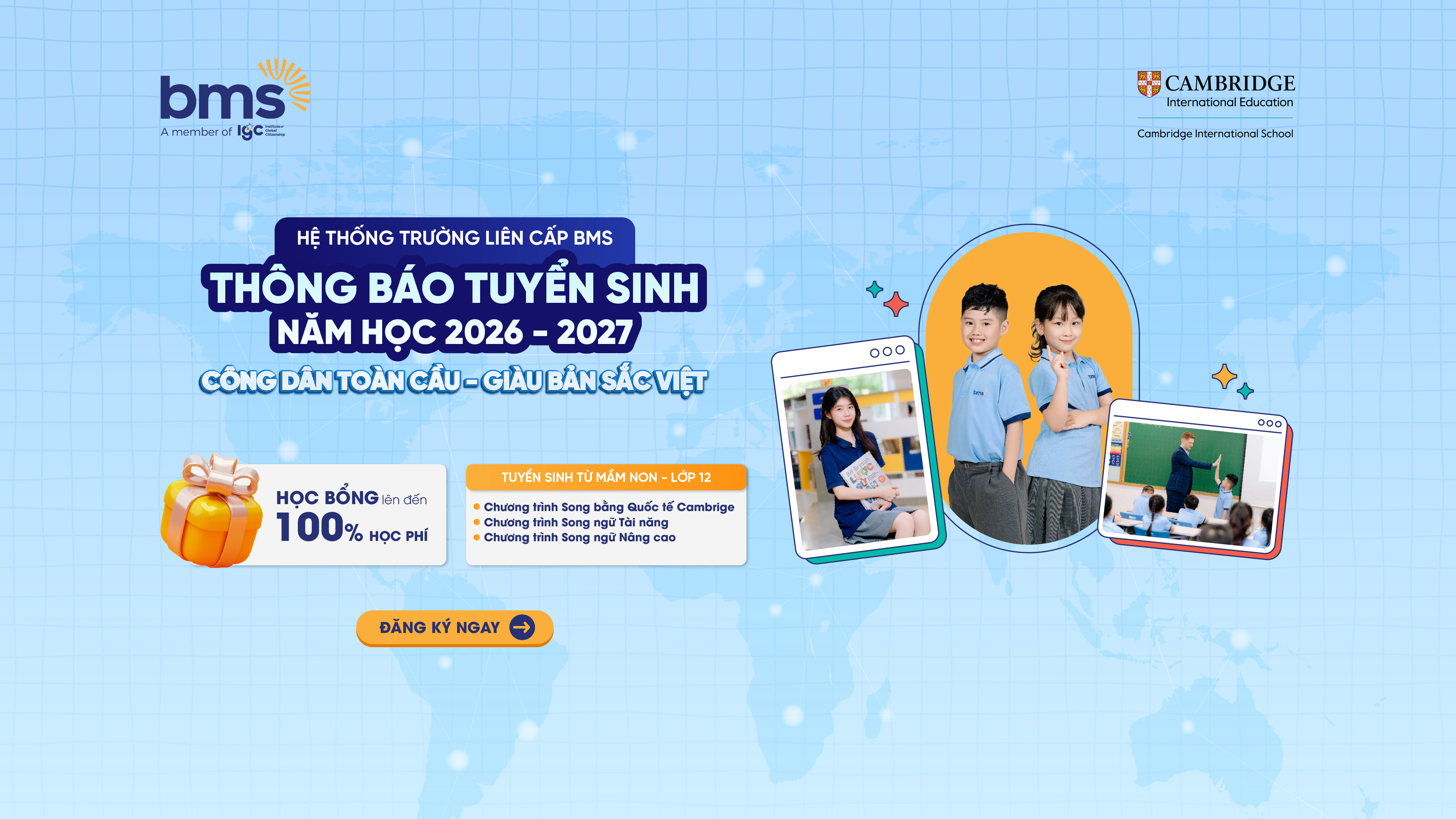 BMS chính thức công bố tuyển sinh khối 1,6 và 10 năm học 2026 – 2027